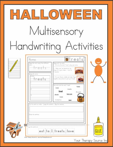 handwriting font nsw Source Halloween  Handwriting My Your  Therapy Packet