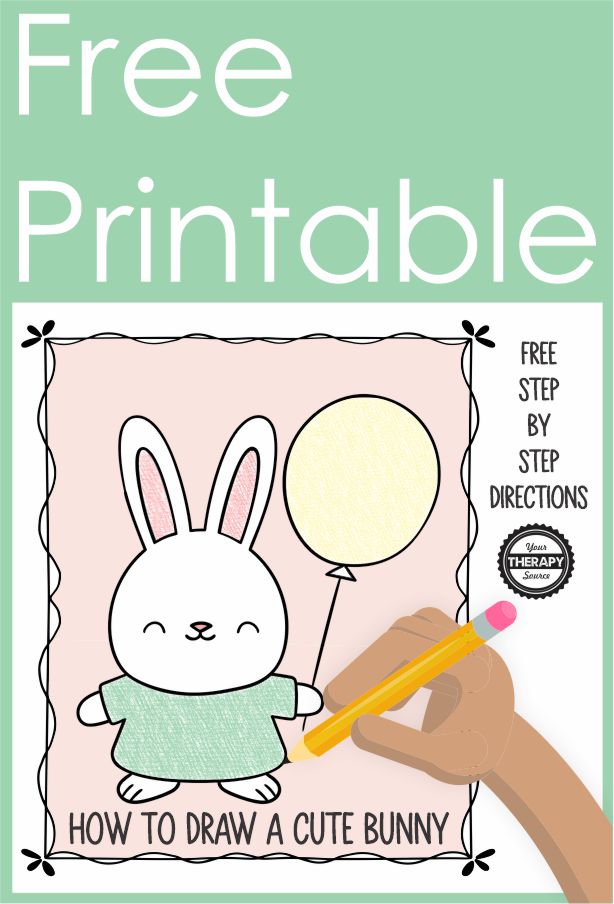 How to Draw a Cute Bunny Easy FREE PDF - Your Therapy Source